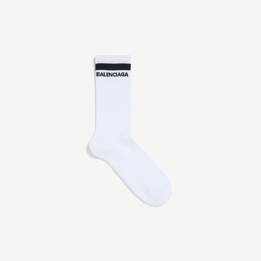 Balenciaga Logo Socks (White/Black)