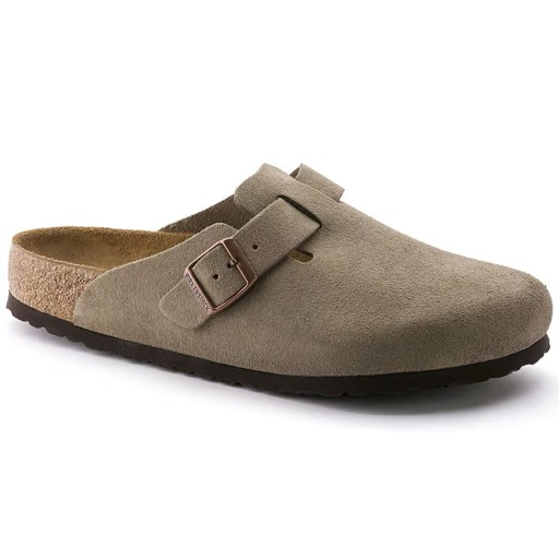 Birkenstock Boston Soft Footbed Suede Clog (Taupe)