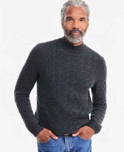 Club Room Premium Cashmere Cable-Knit Turtleneck