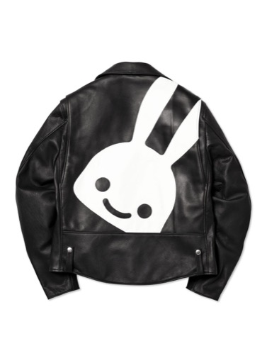 Cune Cow Leather Three Riders Jacket, White Rabbit