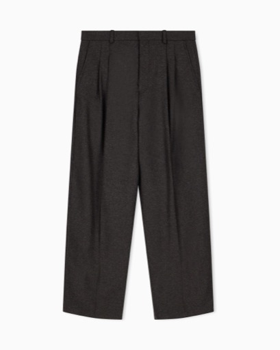 Emporio Armani Tailored trousers in compact wool-blend flannel