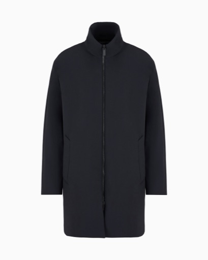 Giorgio Armani Long technical wool pea coat