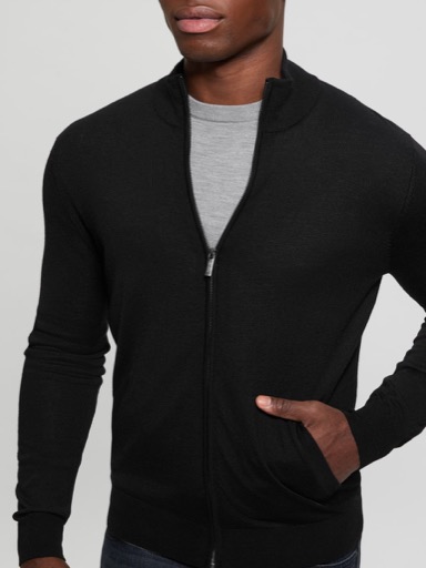 GUESS Fred Full-Zip Wool Sweater