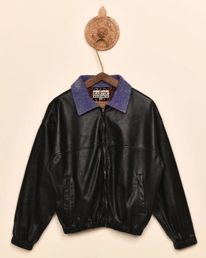 Kartik Research Kantha Leather Bomber