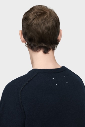 Maison Margiela Virgin Wool Crewneck Sweater – Navy