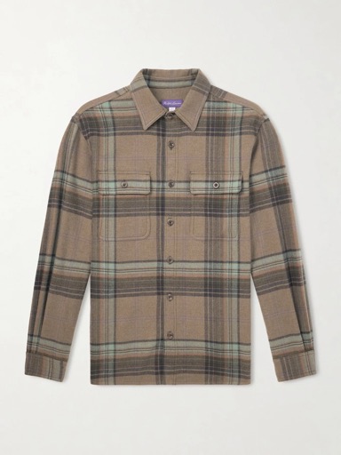 RL Purple Label Checked Wool and Cashmere-Blend Flannel Overshirt