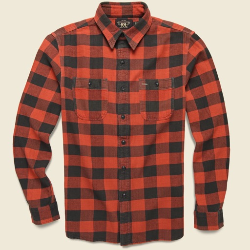 RRL Farrell Plaid Workshirt – Red/Black