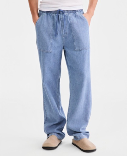 Sun + Stone Pipeline Light-Wash Loose-Fit Pull-On Jeans
