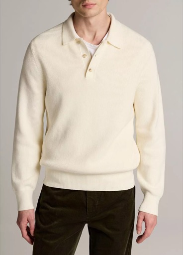 Vince Heirloom Shaker Cotton-Cashmere Polo Sweater