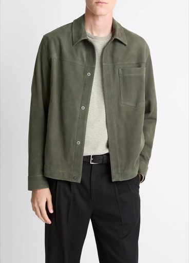Vince Nubuck Leather Trucker Jacket